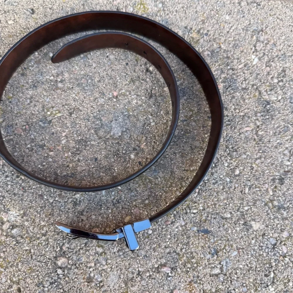 DICKIES Boys Black Brown Leather Belt Reversible Size 26-28